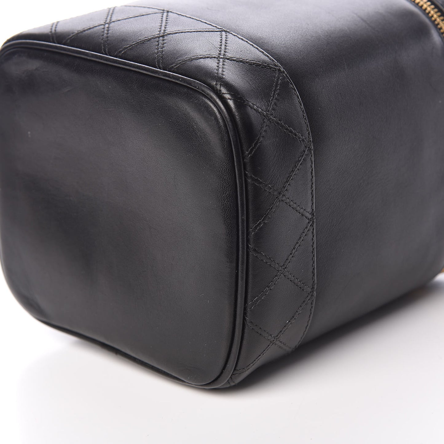 Lambskin Vanity Cosmetic Case Black