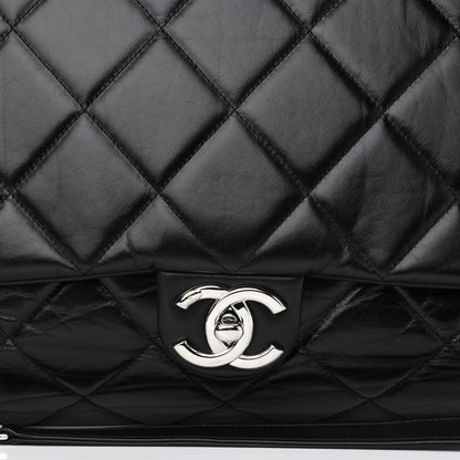 Chanel Aged Calfskin Quilted Large Express Bowling Bag Black 8 of 11