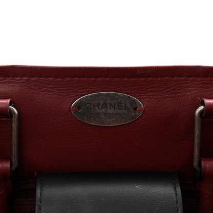 Chanel Bullskin Stitched Bi-Color Large Shopping Black 6 of 11
