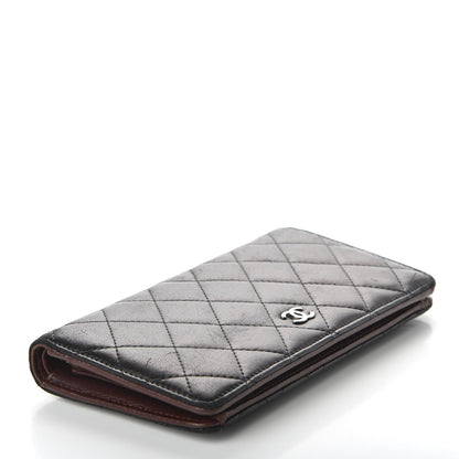 Chanel Lambskin Quilted Yen Wallet Black 4 of 8