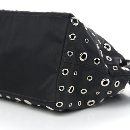 Prada Nylon Metal Grommet Bag Black 8 of 9