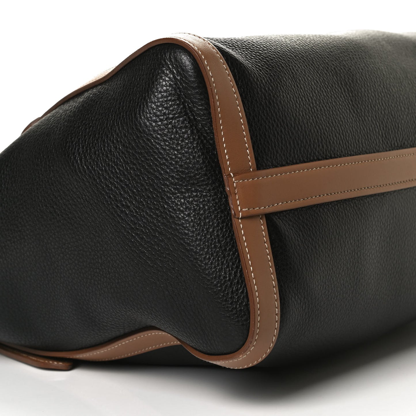 Vitello Phenix Shopping Tote Black Caramel