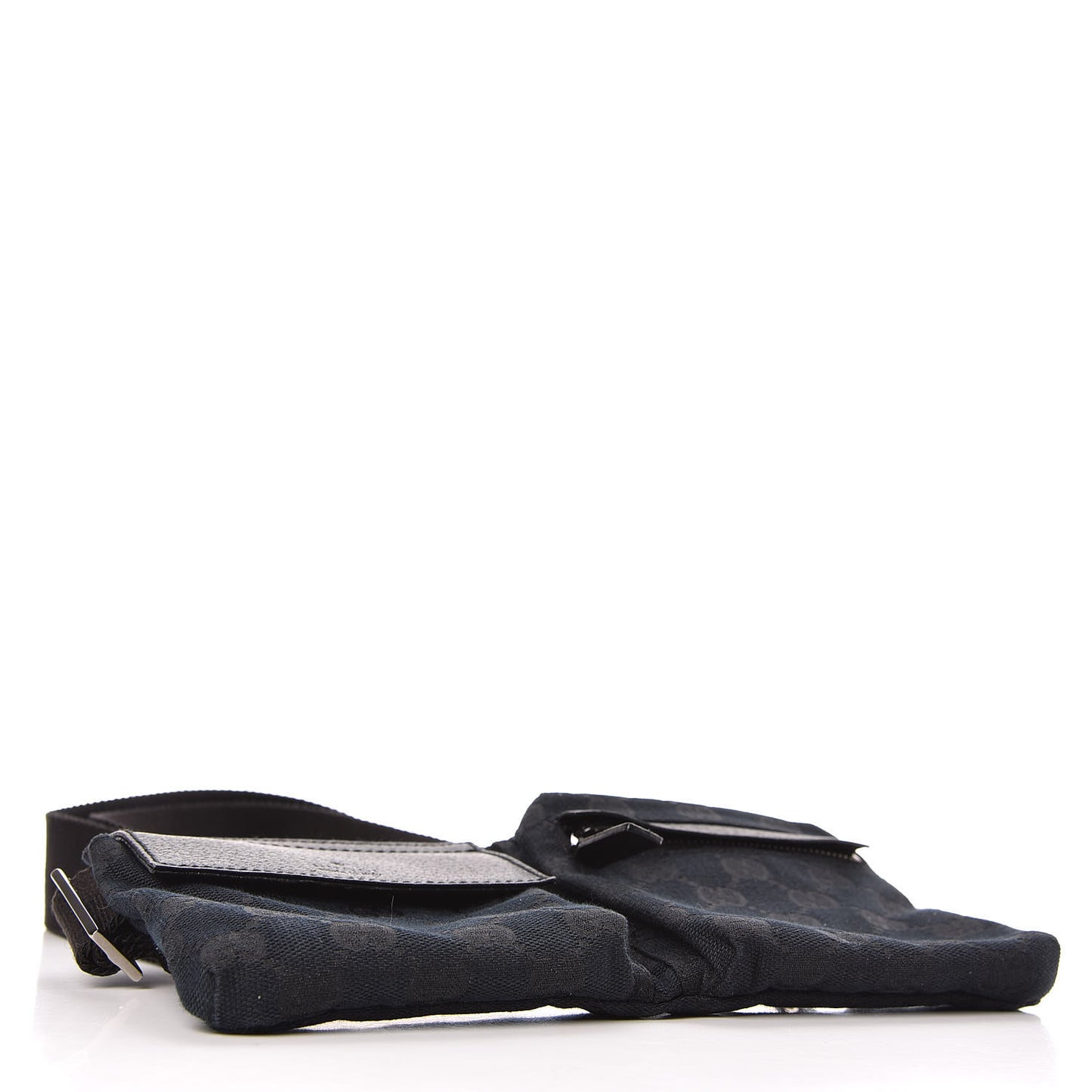 GG Monogram Double Pocket Belt Bag Black