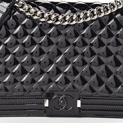 Chanel Patent Calfskin Quilted New Medium Plexiglass Boy Flap Black 8 of 11