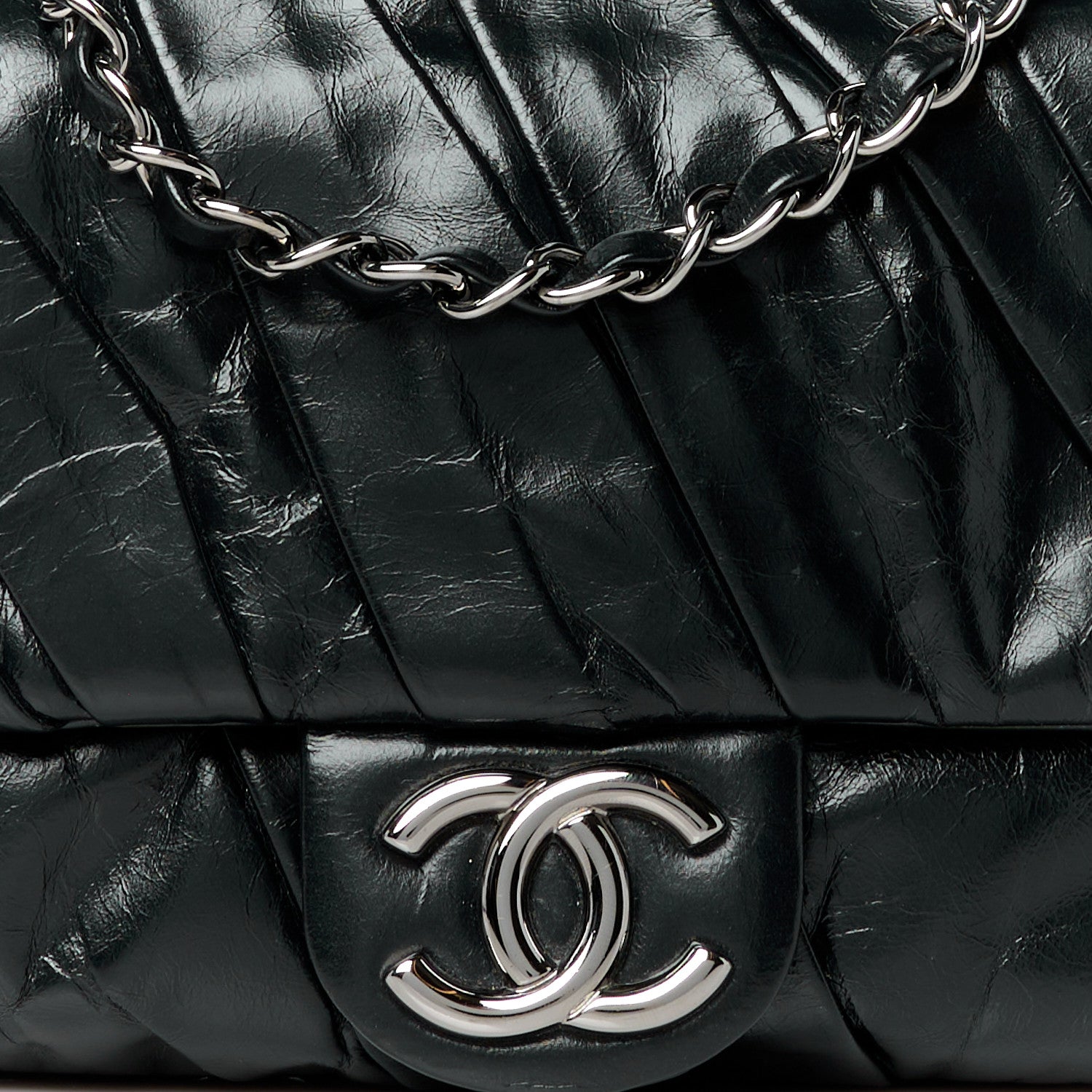 Chanel Glazed Calfskin Twisted Medium Flap Black 8 of 10