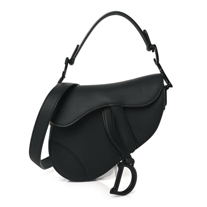 Christian Dior Ultra Matte Calfskin Mini Saddle Bag With Strap Black 1 of 10