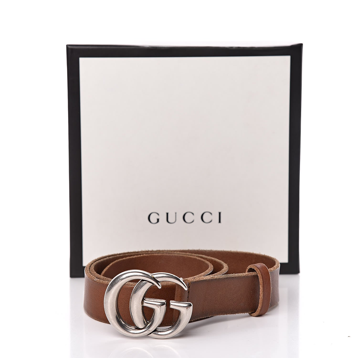 Gucci Cuoio Toscano Nickel Double Double G 30mm Belt 80 32 Cuir 8 of 8