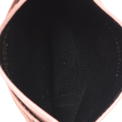Saint Laurent Grain De Poudre Matelasse Chevron Monogram Credit Card Case Pale Pink 5 of 8