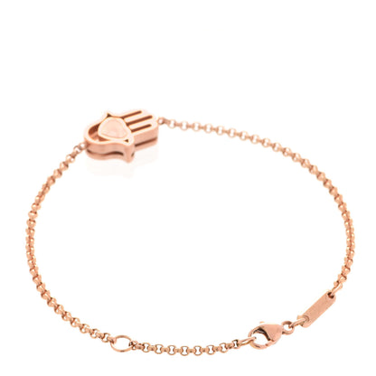 Chopard 18K Rose Gold Diamond Happy Diamonds Good Luck Charm Hamsa Bracelet 3 of 6