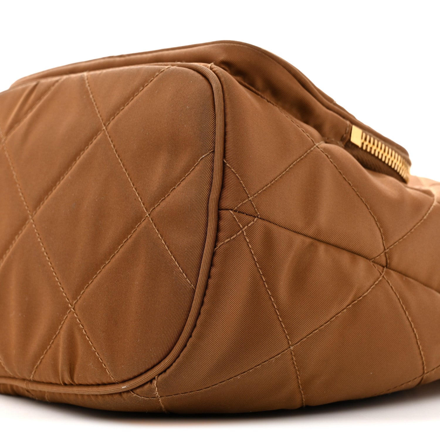 Prada Re-Nylon Saffiano Stitched Re-Edition 1995 Chaine Drawstring Bucket Bag Brandy 10 of 14