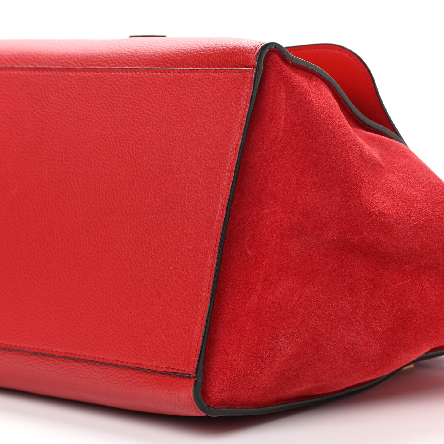 Drummed Calfskin Suede Large Trapeze Coquelicot