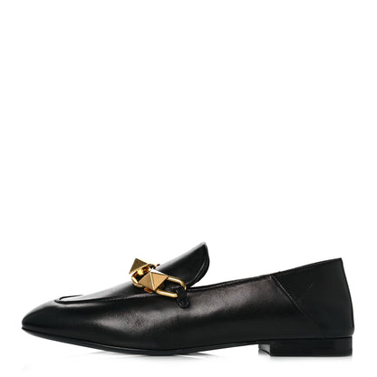Valentino Garavani Nappa Stud Sign Loafers 38.5 Black 1 of 9