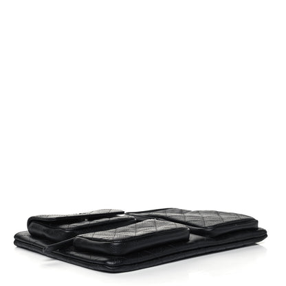 Chanel Caviar Quilted Zipped Multi Pouch Black 4 of 9