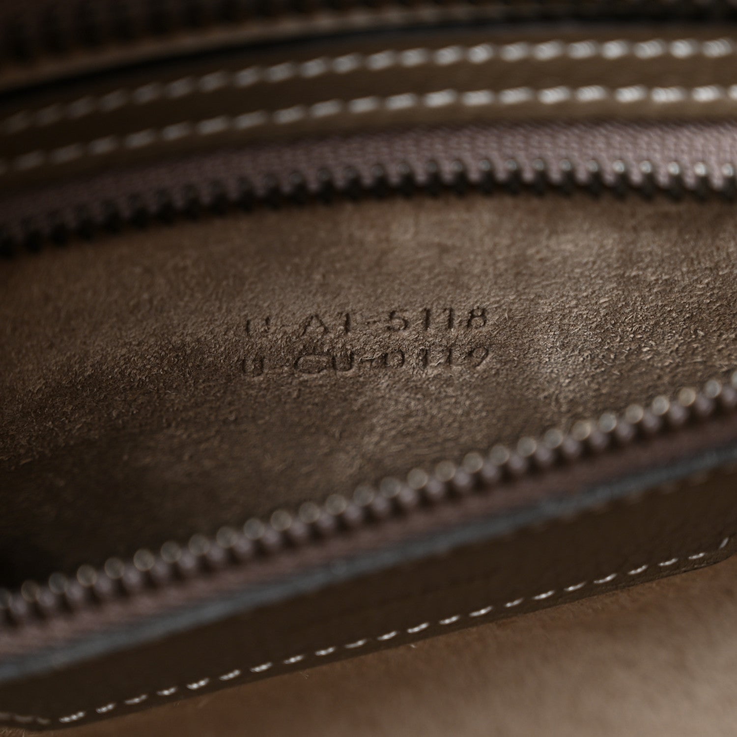 Celine Drummed Calfskin Micro Luggage Souris 8 of 11