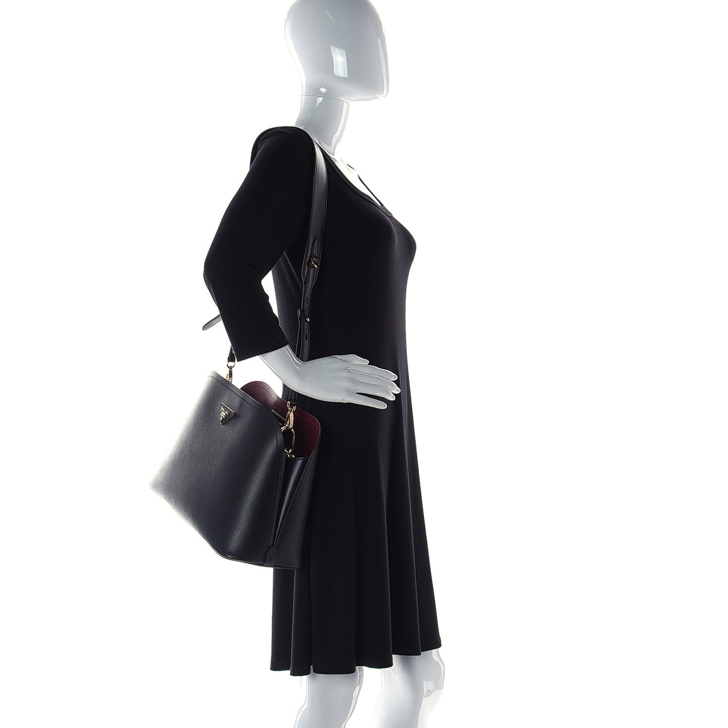 Saffiano Cuir Matinee Tote Black Cherry