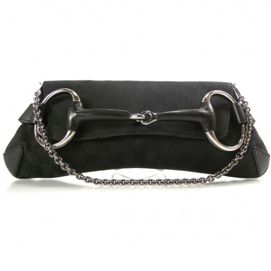 Monogram Horsebit Clutch Black
