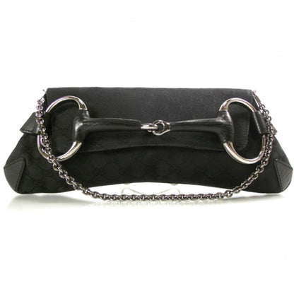 Gucci Monogram Horsebit Clutch Black 1 of 10