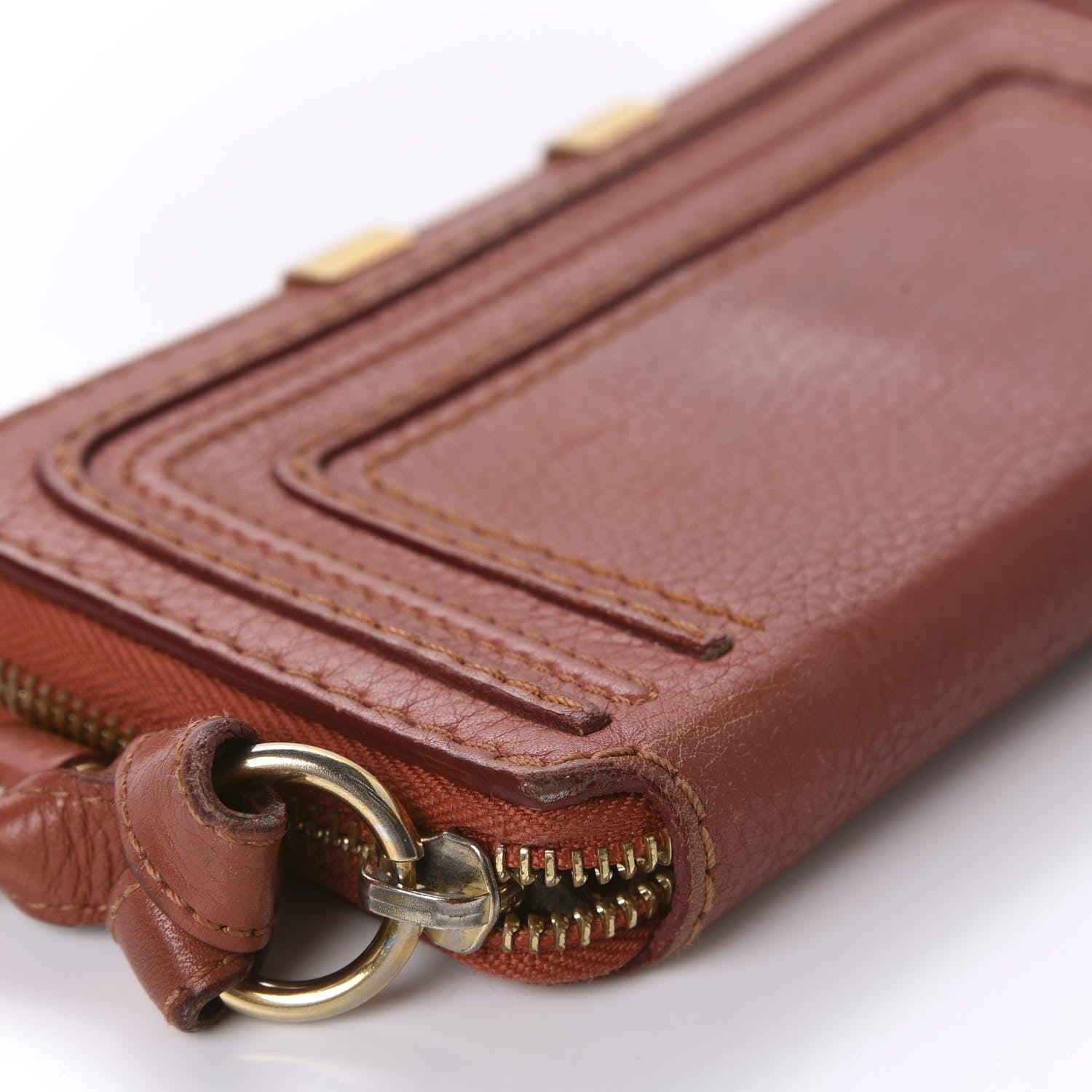 Chloe Calfskin Marcie Long Zip Around Wallet Maple Leaf 7 of 11