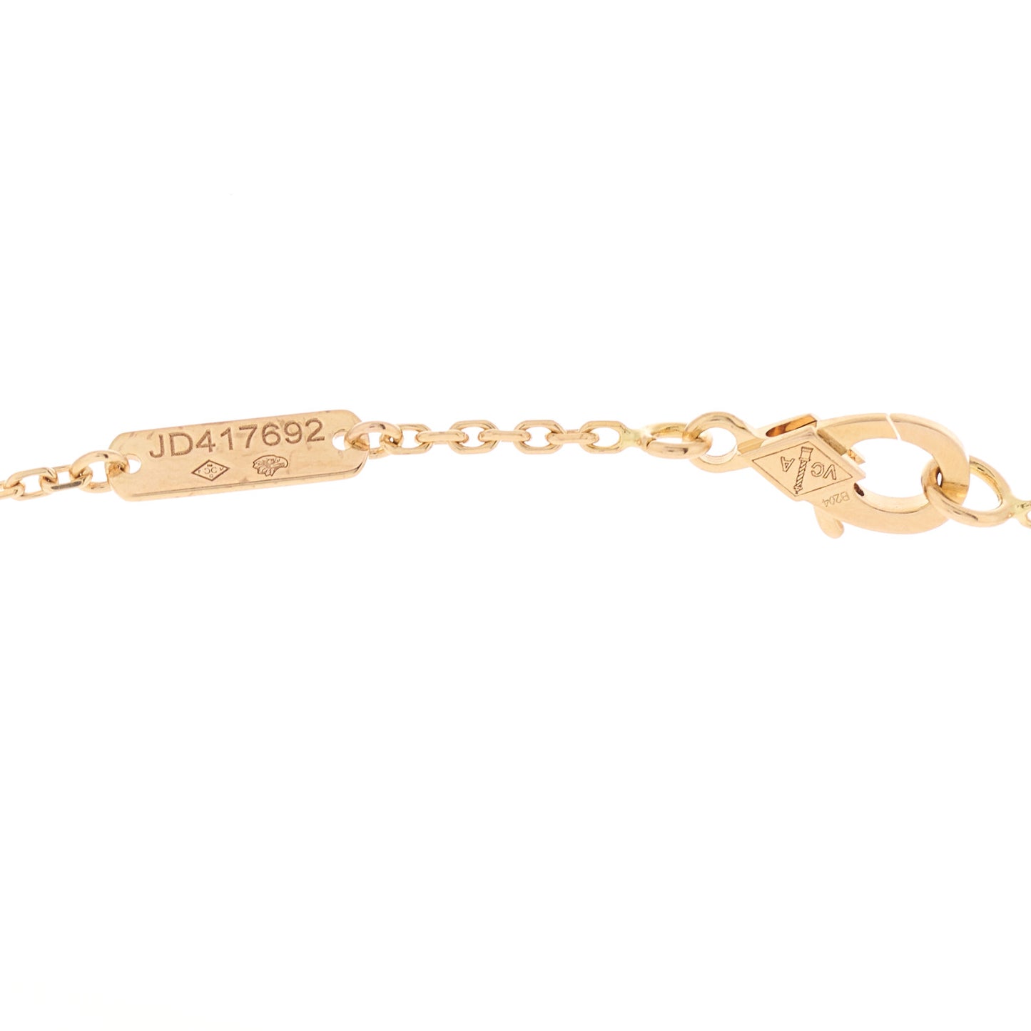 18K Rose Gold Diamond Vintage Alhambra Pendant Necklace
