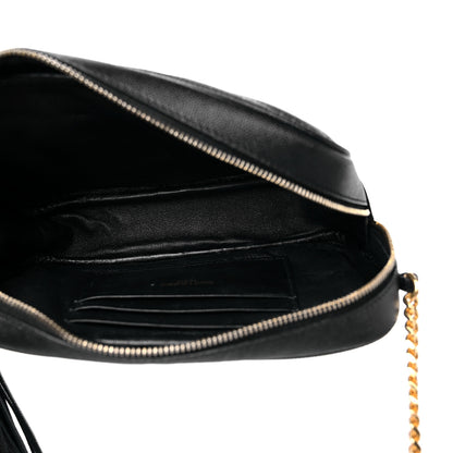 Saint Laurent Grain De Poudre Matelasse Monogram Mini Lou Camera Bag Black 5 of 13