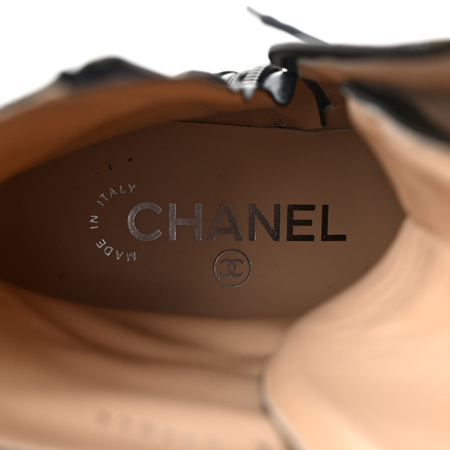 Chanel Crumpled Calfskin Lace Up Combat Boots 37 Black 7 of 10