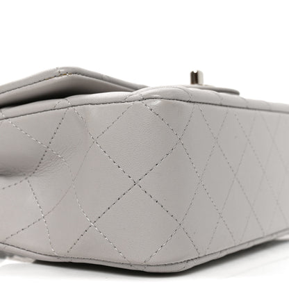 Chanel Lambskin Quilted Mini Rectangular Flap Light Grey 9 of 11