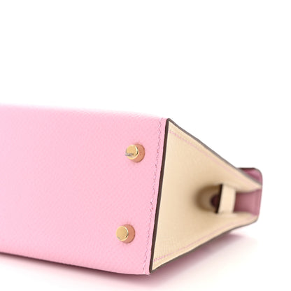 Hermes Epsom Horseshoe Mini Kelly Sellier 20 Mauve Sylvestre Craie 10 of 11