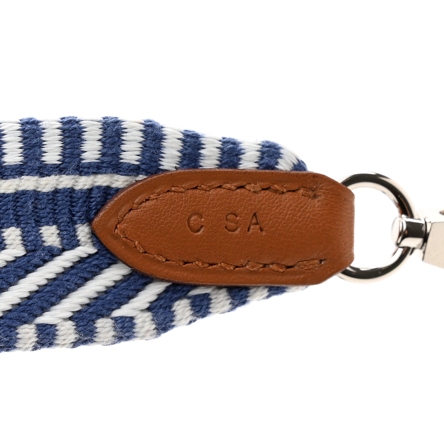 Hermes Toile Swift 25mm Sangle ZigZag Shoulder Strap Bleu Brighton 4 of 5