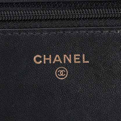 Chanel Lambskin Quilted Wallet On Chain WOC Black 6 of 10