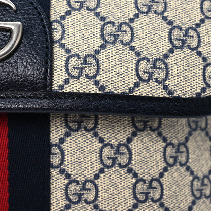 Gucci GG Supreme Monogram Web Small Ophidia Belt Bag 90 36 Beige Navy 7 of 11