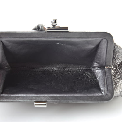 Chanel Metallic Crackled Calfskin Monte Carlo Clutch Dark Silver 5 of 8