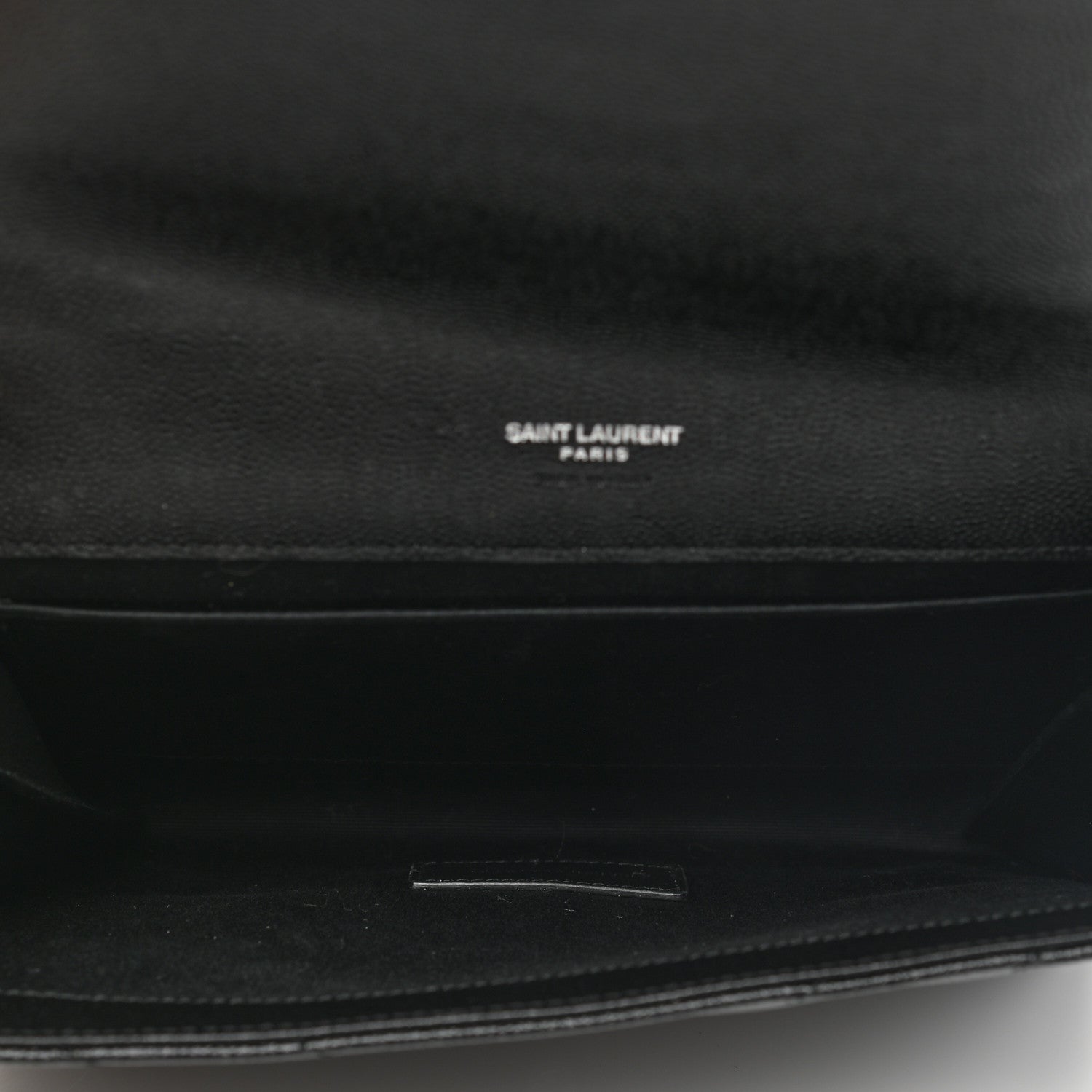Saint Laurent Grain De Poudre Matelasse Chevron Monogram Envelope Clutch Black 5 of 10