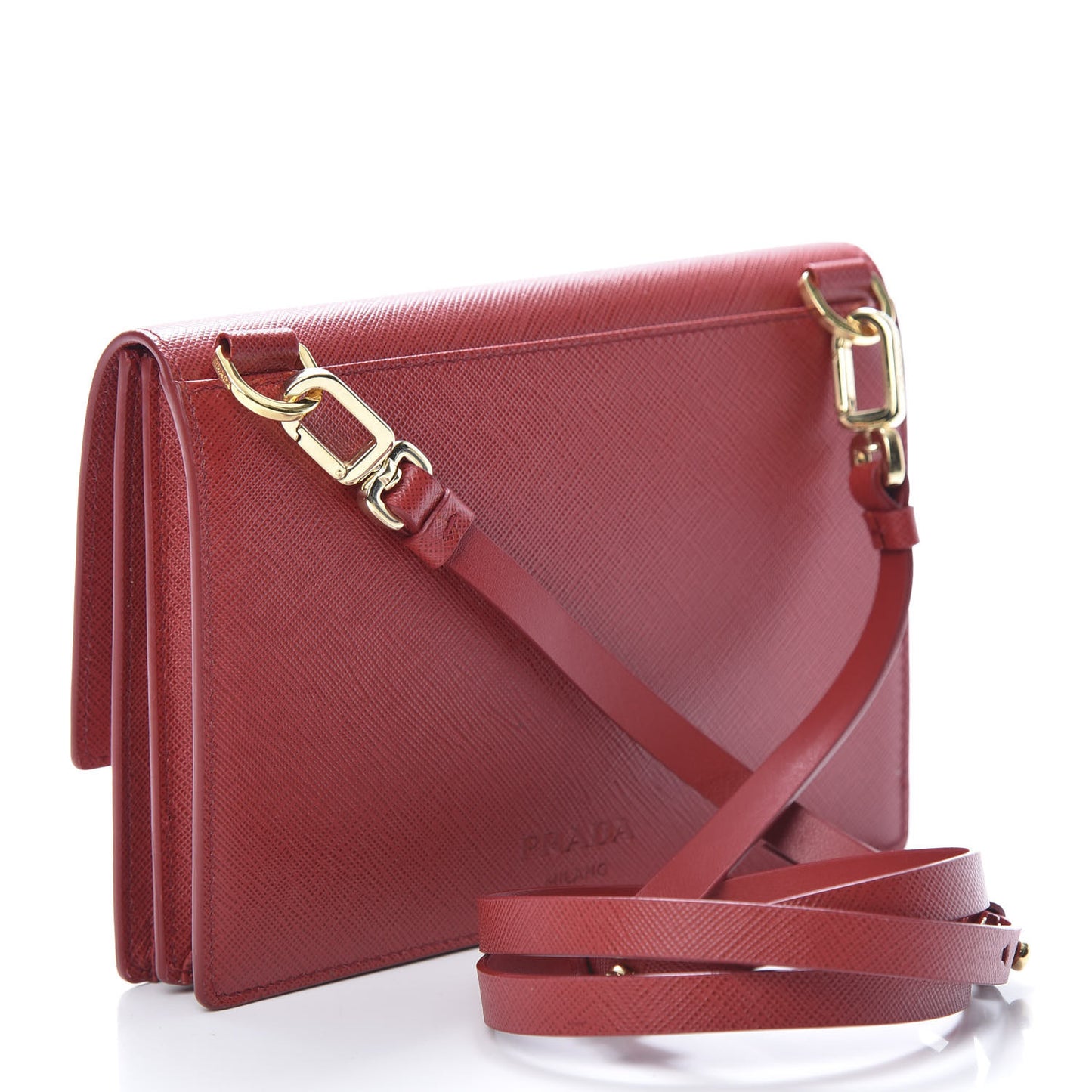 Saffiano Heart Lock Crossbody Bag Fuoco