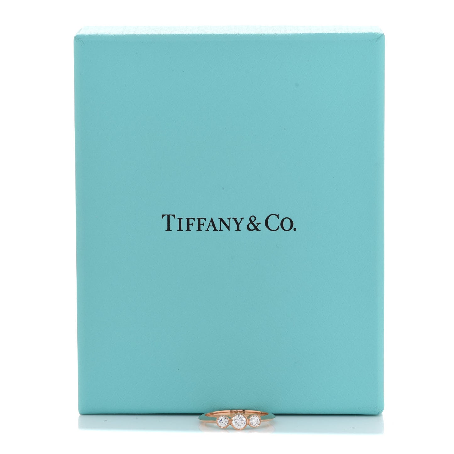 18K Rose Gold Diamond Three Stone Milgrain Ring 49 5