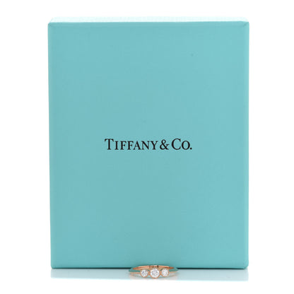 Tiffany 18K Rose Gold Diamond Three Stone Milgrain Ring 49 5 5 of 5