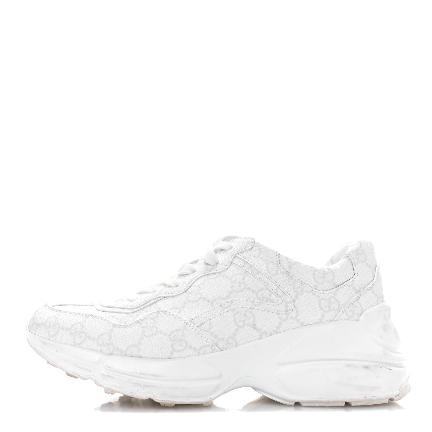 Gucci GG Supreme Monogram Womens Rhyton Sneakers 38 White 1 of 9