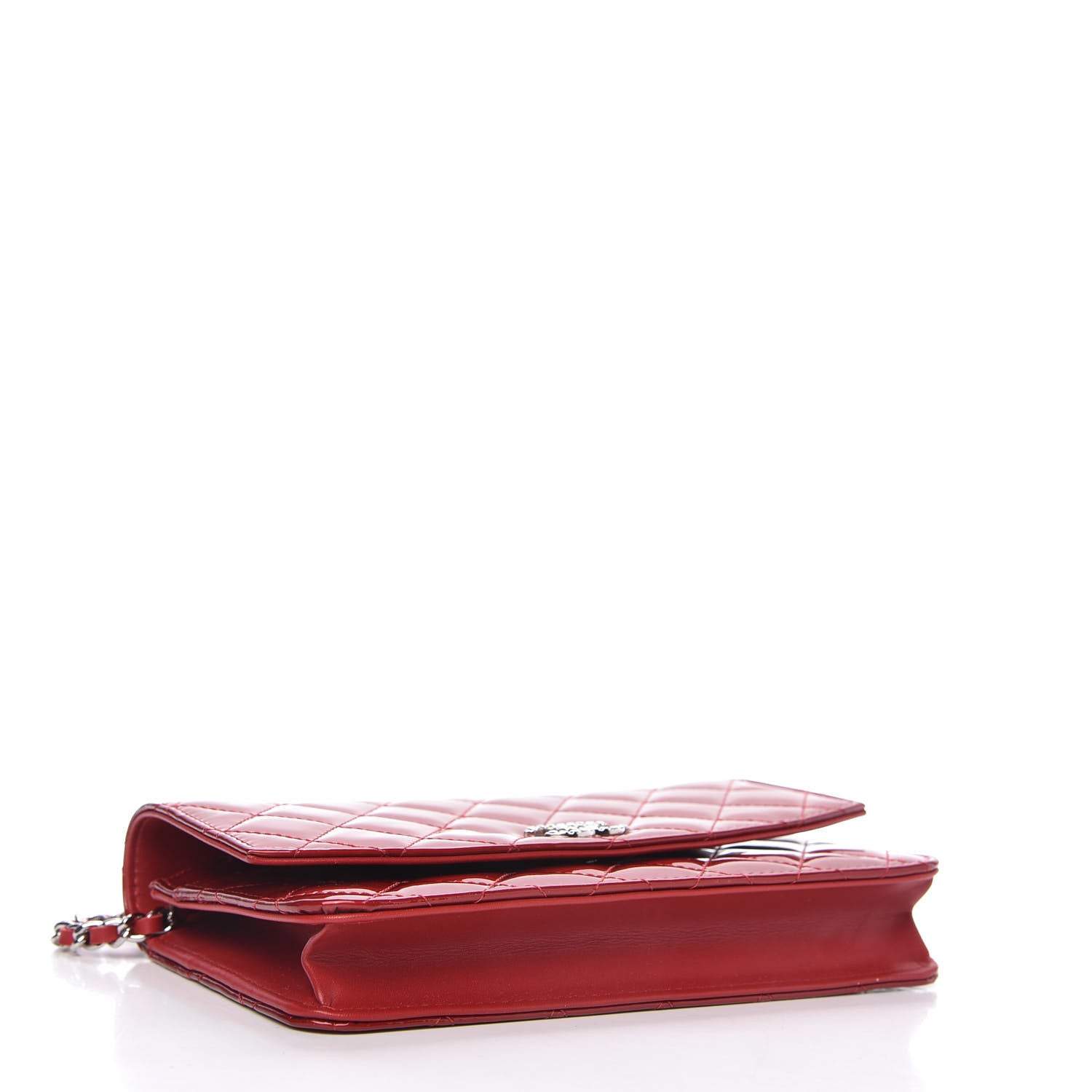Chanel Patent Quilted Brilliant Wallet On Chain WOC Red 4 of 12