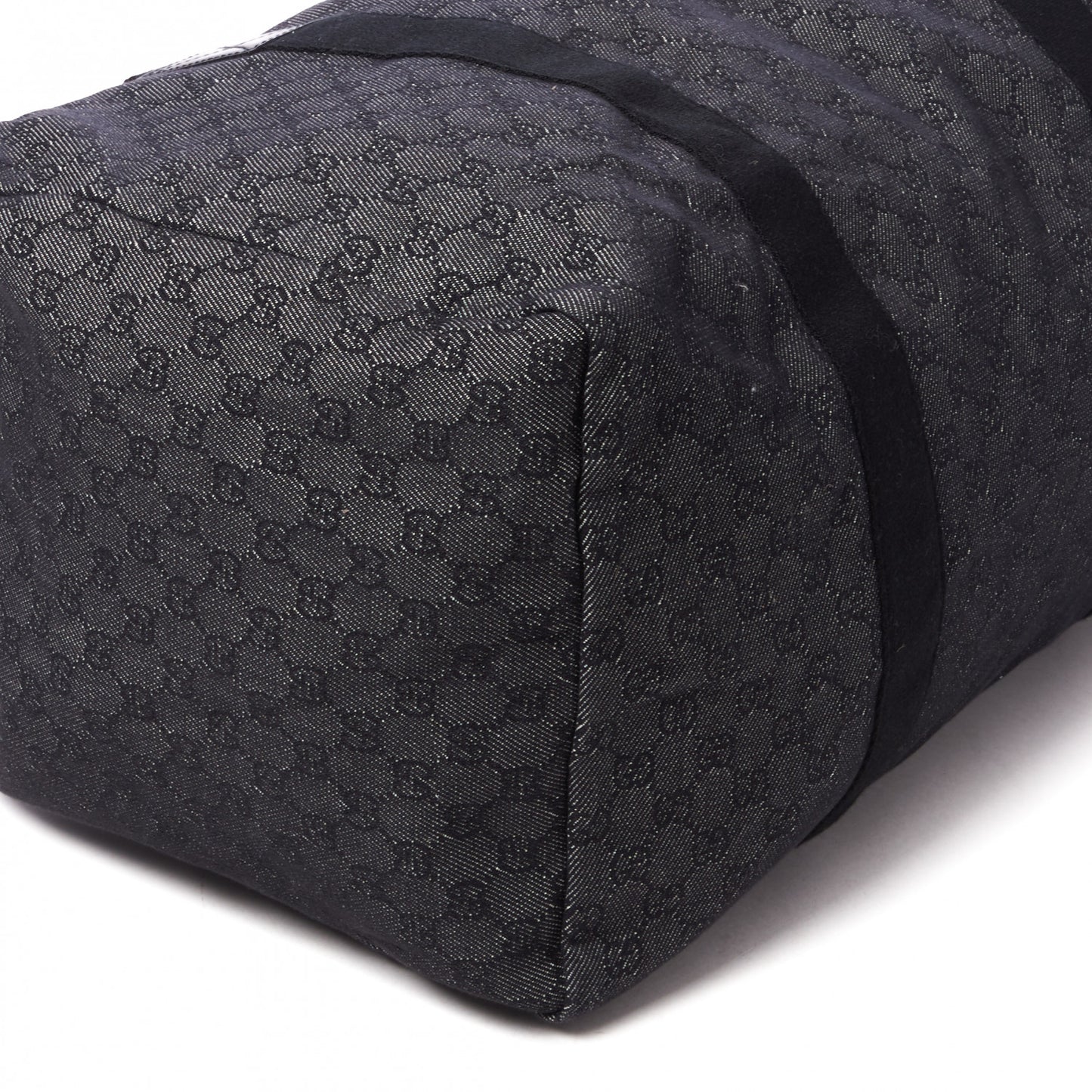 Denim Monogram Large Collapsible Carry On Duffle Black