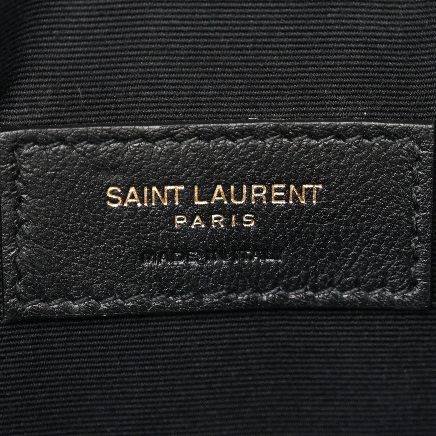 Saint Laurent Calfskin Crocodile Embossed Uptown Monogram Pouch Black 6 of 7