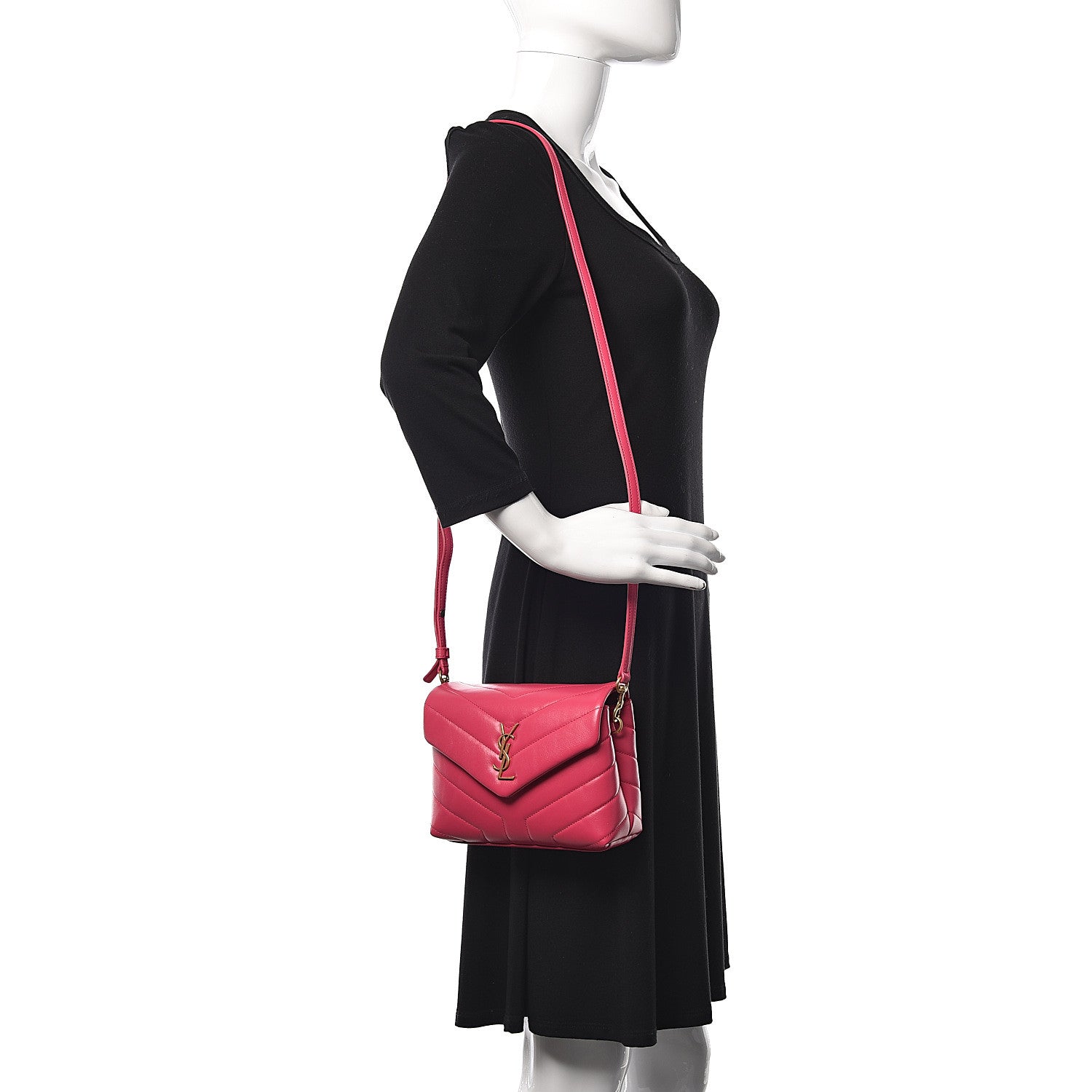 Saint Laurent Calfskin Y Quilted Monogram Toy Loulou Crossbody Bag Freesia 2 of 10