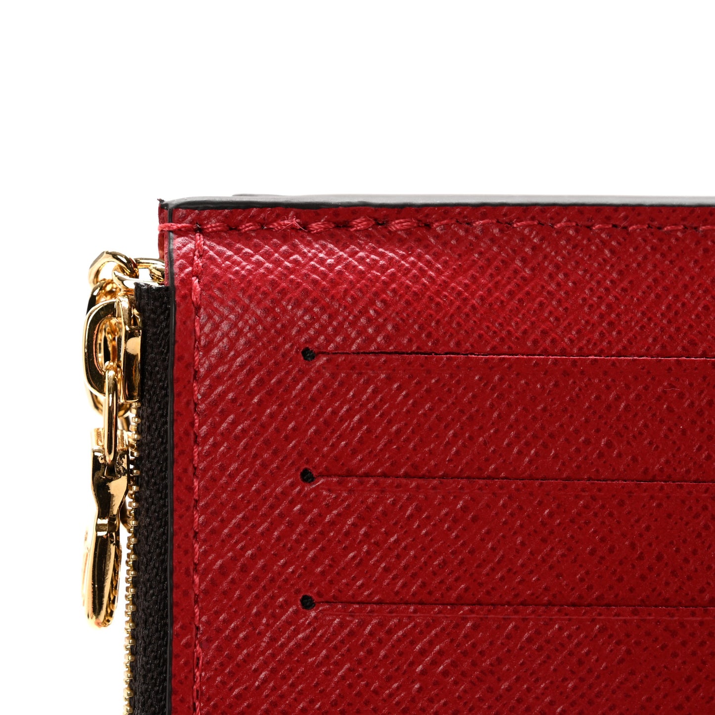 Damier Ebene Recto Verso Card Holder Red