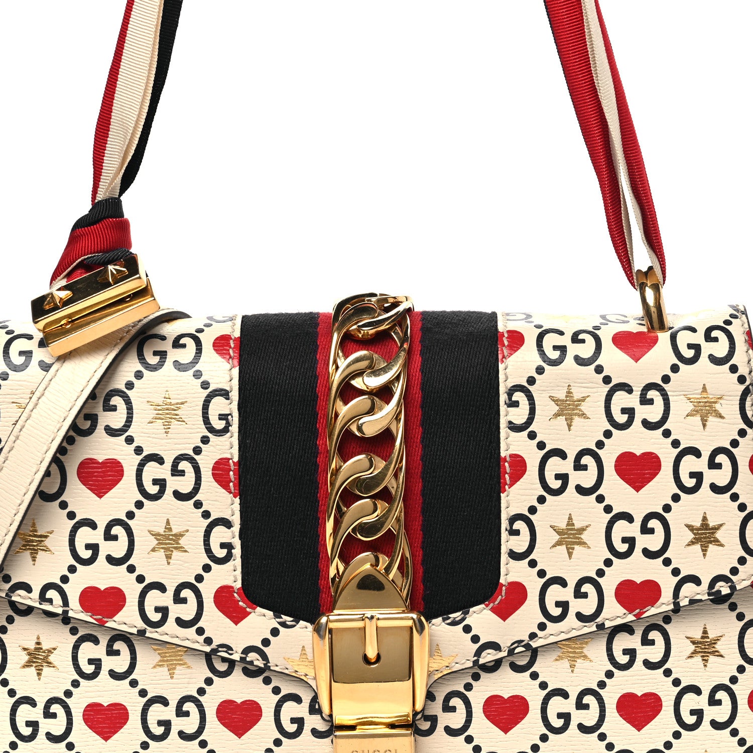 Gucci Calfskin Valentine's Day Exclusive Small Sylvie Top Handle Bag Ivory 8 of 10