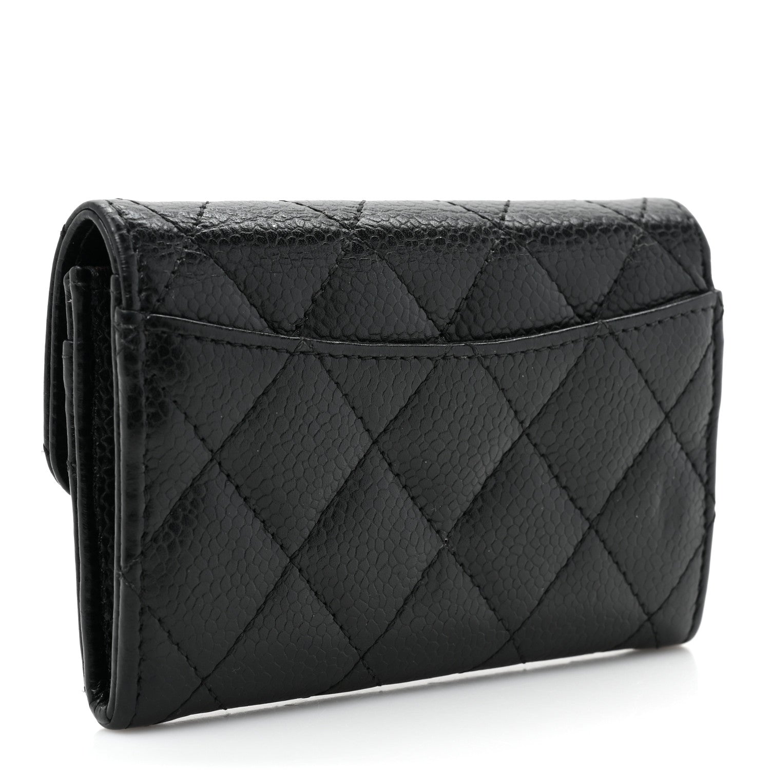 Chanel Caviar Quilted Flap Card Holder Wallet Black 3 of 13