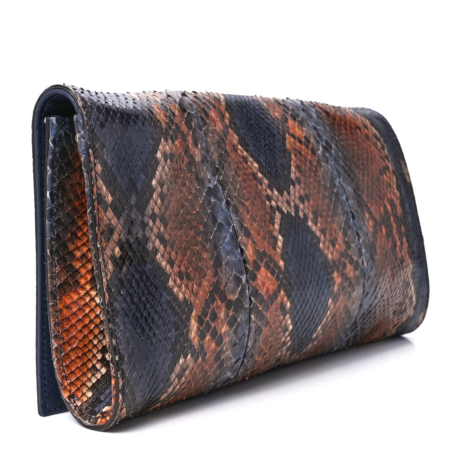 Gucci Snakeskin Medium Soho Clutch Blue Sienna 3 of 12