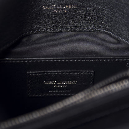 Saint Laurent Sheepskin Matelasse Chevron Monogram Medium College Bag Black 9 of 11