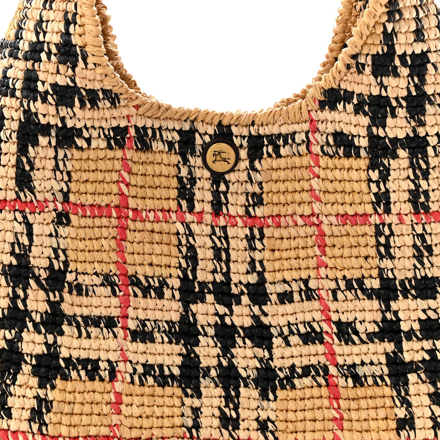 Burberry Raffia Crochet Margate Shoulder Bag Sand Beige 7 of 9