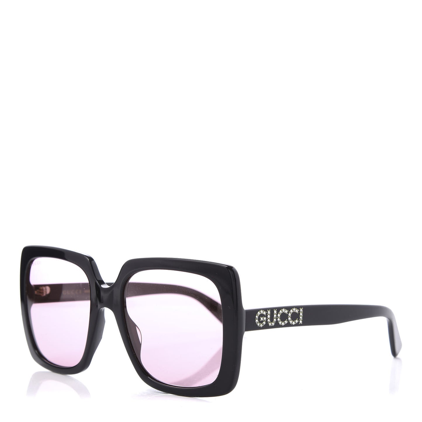 Crystal Square Frame GG Sunglasses GG0418S Black Pink