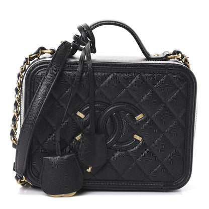 Chanel Caviar Quilted Medium CC Filigree Vanity Case Black 1 of 9