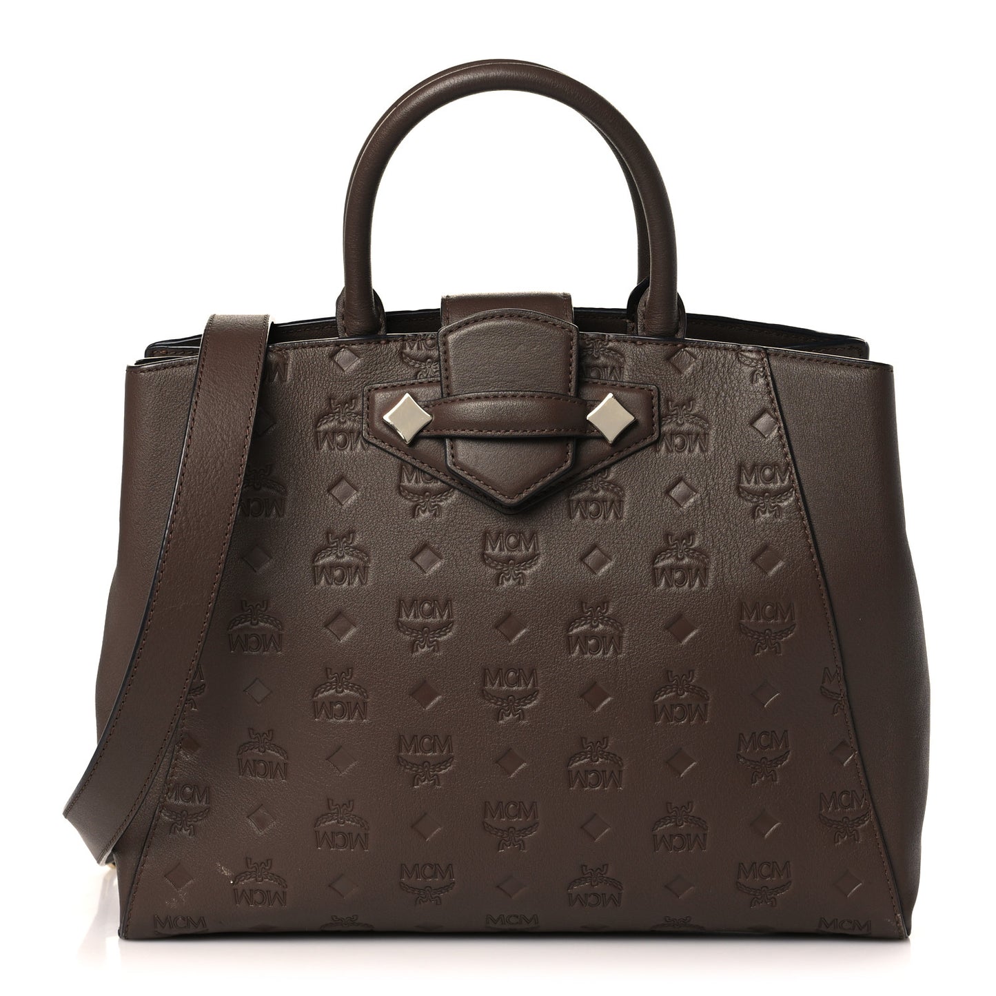 Calfskin Ottomar Monogram Medium Essential Tote Chestnut