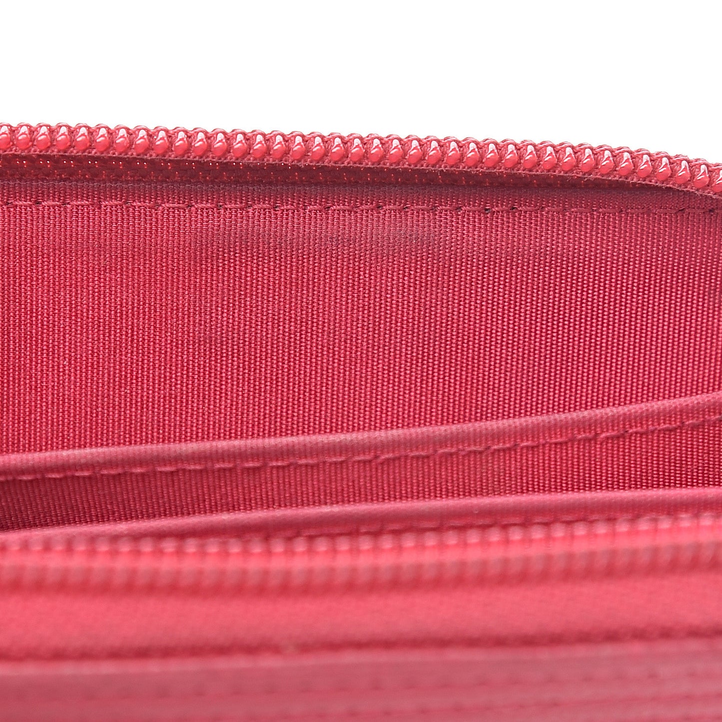 Caviar Quilted Boy Zip Around Coin Purse Wallet Fuchsia